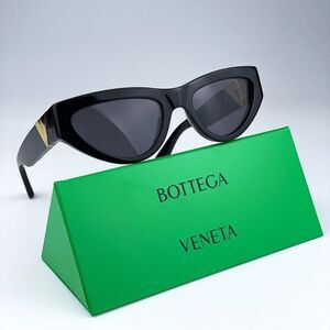 NEW Bottega Veneta BV1176S 001 Black Grey Cat Eye Women Sunglasses